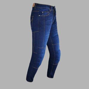 RIDERACT® Men Dark Blue Pant With CE Armors Casual Biker Denim Jeans NEW